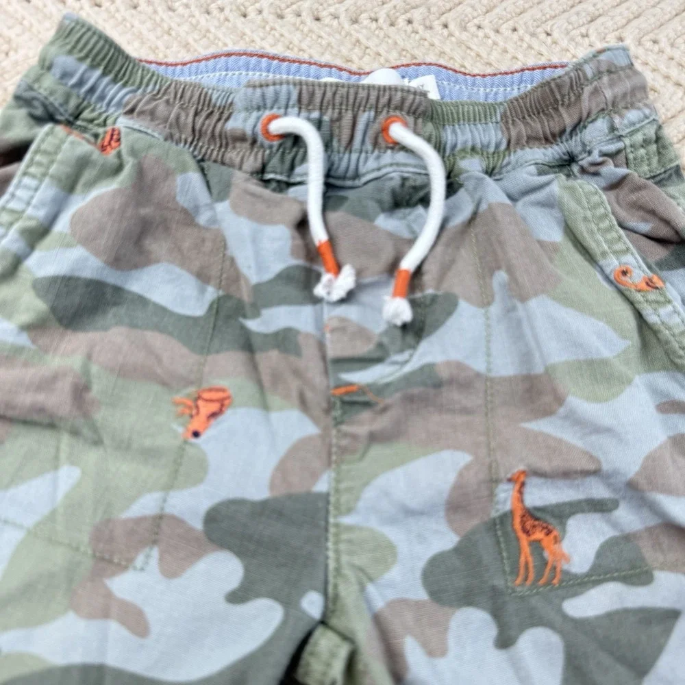 Boden Dinosaur Camo Shorts‎ Size 4T Drawstring Waist Pockets Casual Grunge